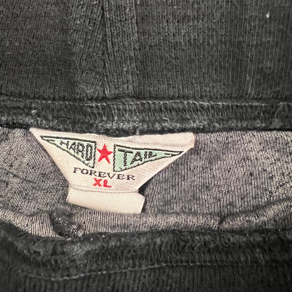 Hard tail low rise black terry cloth shorts. - Picture 3 of 3